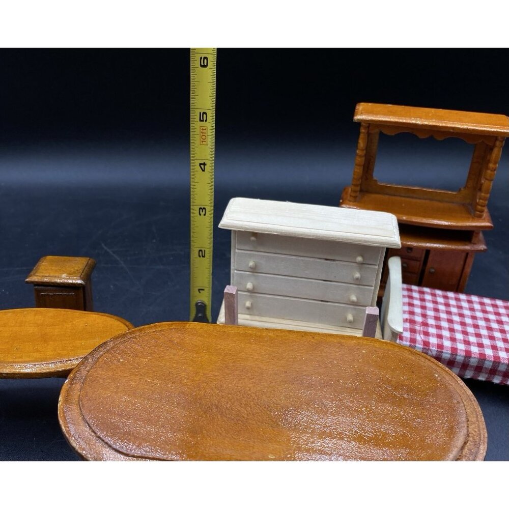 Lots 7 Miniature Dollhouse Bed Tables Buffet Dresser Nightstand ￼ - Picture 16 of 16